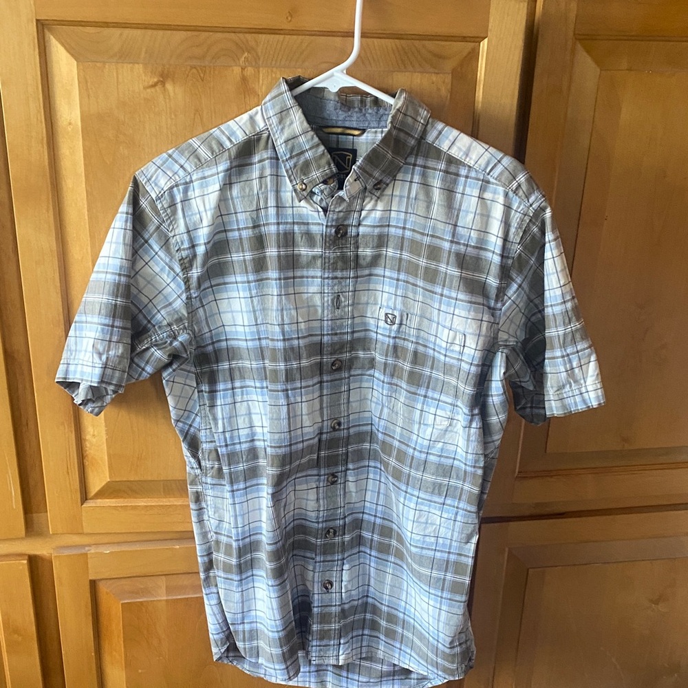 Classic Gray Plaid Button-Down Shirt